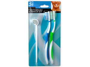 Toothbrush andamp; Dental Mirror Set