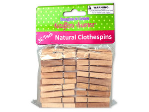 Natural Wood Craft Clothespins