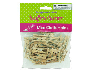 Miniature Natural Wood Craft Clothespins