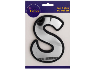 Letter S Peel andamp; Stick Mirror Wall Decor