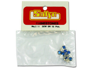 Sew-On Blue Rhinestones