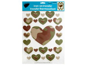 Iron-On Camouflage Hearts Transfers