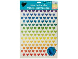 Iron-On Foil Rainbow Hearts Transfers Set