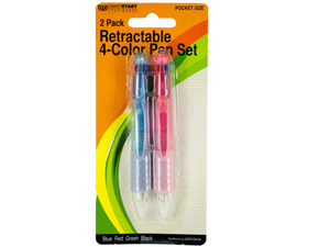 Mini Retractable 4-Color Pen Set