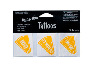 Removable Yellow Cheer Tattoos