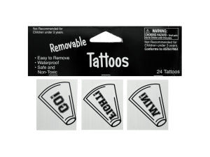 Removable White Cheer Tattoos