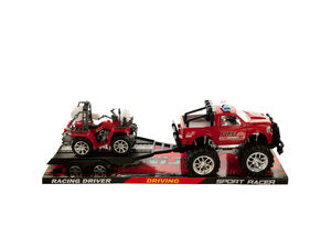 Friction Powered Fire Rescue Trailer Truck with ATV