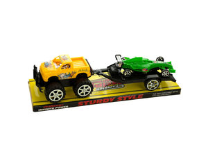 Friction Off Road Trailer Truck with Race Car