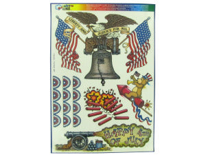 Patriotic Liberty andamp; Justice Window Cling Decorations