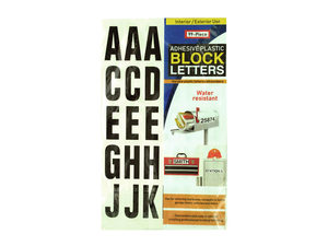 Adhesive Plastic Block Letters