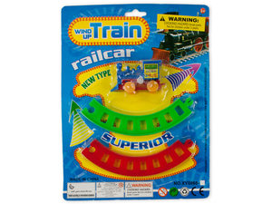 Wind-Up Toy Train with Track Set