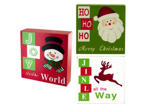 Holiday Theme Wood Block Sign