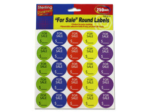 andquot;For Saleandquot; Round Sticker Labels