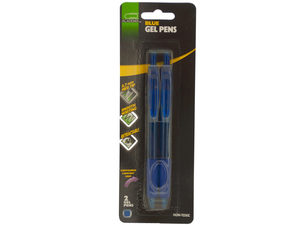 Retractable Blue Gel Pens with Comfort Grips