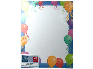 Balloon Border Stationery 25 Sheets