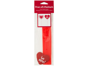 Valentineand#039;s Day Straws with Heart Attachments