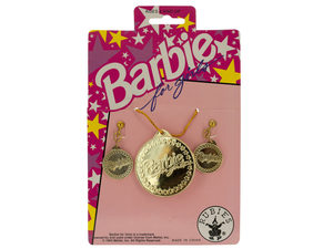 Barbie for Girls Gold Earrings andamp; Necklace Set