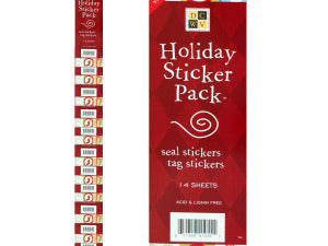 Holiday Seal andamp; Tag Stickers Clip Strip