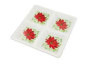 Sectioned Poinsettia Party Tray